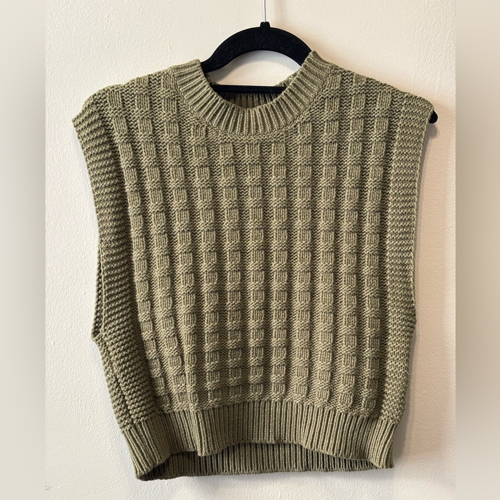 Madewell Checkered-Stitch Sweater Vest